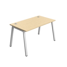 [SYN1480CPAFRMASV1P] Synergy Bench With Cable Ports: 1 Person (Fsc) | A-Frame Leg | 1400 X 800 | Maple/Silver
