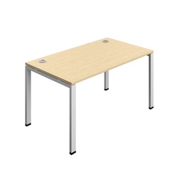 [SYN1480CPGPLMASV1P] Synergy Bench With Cable Ports: 1 Person (Fsc) | Goal Post Leg | 1400 X 800 | Maple/Silver