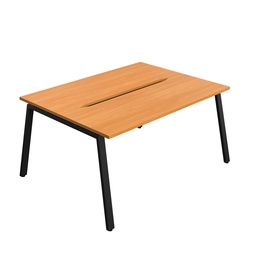[SYN1660COAFRBEBK2P] Synergy|2P Bench Desk|Cut Out|A-Frame|1600X800|Beech-Black