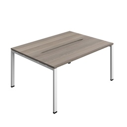 [SYN1660COGPLGOWH2P] Synergy|2 Bench Desk|Cut Out|Goal Post|1600X600|Grey Oak-White