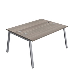 [SYN1660CPAFRGOSV2P] Synergy|2P Bench Desk|Cable Ports|A-Frame|1600X600|Grey Oak-Silver