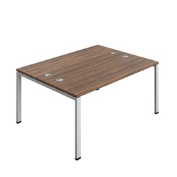 [SYN1660CPGPLDWSV2P] Synergy Bench With Cable Ports: 2 Person (Fsc) | Goal Post Leg | 1600 X 600 | Dark Walnut/Silver