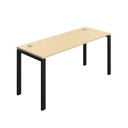 [SYN1660CPGPLMABK1P] Synergy Bench With Cable Ports: 1 Person (Fsc) | Goal Post Leg | 1600 X 600 | Maple/Black