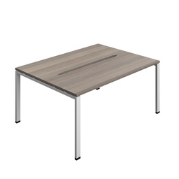 [SYN1670COGPLGOSV2P] Synergy|2P Bench Desk|Cut Out|Goal Post|1600X700|Grey Oak-Silver
