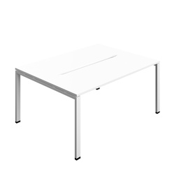 [SYN1670COGPLWHWH2P] Synergy|2P Bench Desk|Cut Out|Goal Post|1600X700|White-White