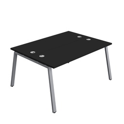 [SYN1670CPAFRBKSV2P] Synergy|2P Bench Desk|Cable Ports|A-Frame|1600X700|Black-Silver