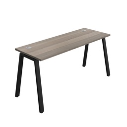 [SYN1670CPAFRGOBK1P] Synergy|1P Bench Desk|Cable Ports|A-Frame|1600X700|Grey Oak-Black