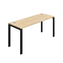 [SYN1670CPGPLNOBK1P] Synergy|1P Bench Desk|Cable Ports|Goal Post|1600X700|Nova Oak-Black