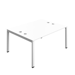 [SYN1670CPGPLWHWH2P] Synergy|2P Bench Desk|Cable Ports|Goal Post|1600X700|White-White