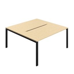 [SYN1680COGPLMABK2P] Synergy Bench With Cut Out: 2 Person (Fsc) | Goal Post Leg | 1600 X 800 | Maple/Black