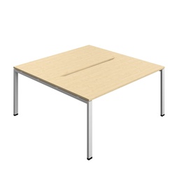 [SYN1680COGPLMASV2P] Synergy Bench With Cut Out: 2 Person (Fsc) | Goal Post Leg | 1600 X 800 | Maple/Silver