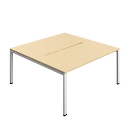 [SYN1680COGPLMAWH2P] Synergy Bench With Cut Out: 2 Person (Fsc) | Goal Post Leg | 1600 X 800 | Maple/White