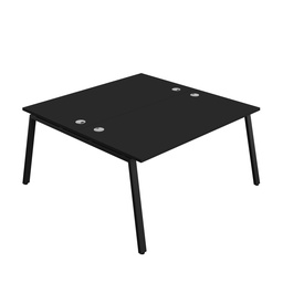 [SYN1680CPAFRBKBK2P] Synergy|2P Bench Desk|Cable Ports|A-Frame|1600X800|Black-Black