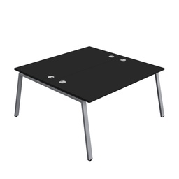 [SYN1680CPAFRBKSV2P] Synergy|2P Bench Desk|Cable Ports|A-Frame|1600X800|Black-Silver