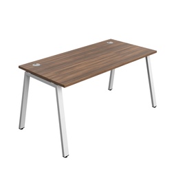 [SYN1680CPAFRDWWH1P] Synergy Bench With Cable Ports: 1 Person (Fsc) | A-Frame Leg | 1600 X 800 | Dark Walnut/White