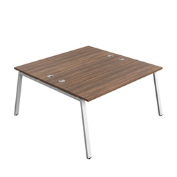 [SYN1680CPAFRDWWH2P] Synergy Bench With Cable Ports: 2 Person (Fsc) | A-Frame Leg | 1600 X 800 | Dark Walnut/White