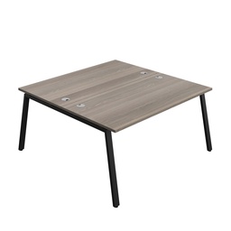 [SYN1680CPAFRGOBK2P] Synergy|2P Bench Desk|Cable Ports|A-Frame|1600X800|Grey Oak-Black
