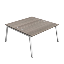 [SYN1680CPAFRGOWH2P] Synergy|2P Bench Desk|Cable Ports|A-Frame|1600X800|Grey Oak-White