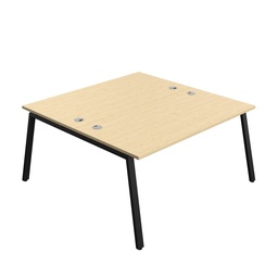 [SYN1680CPAFRMABK2P] Synergy Bench With Cable Ports: 2 Person (Fsc) | A-Frame Leg | 1600 X 800 | Maple/Black
