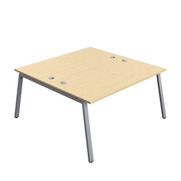 [SYN1680CPAFRMASV2P] Synergy Bench With Cable Ports: 2 Person (Fsc) | A-Frame Leg | 1600 X 800 | Maple/Silver