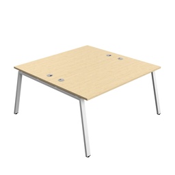 [SYN1680CPAFRMAWH2P] Synergy Bench With Cable Ports: 2 Person (Fsc) | A-Frame Leg | 1600 X 800 | Maple/White