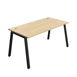 [SYN1680CPAFRNOBK1P] Synergy|1P Bench Desk|Cable Ports|A-Frame|1600X800|Nova Oak-Black