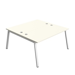 [SYN1680CPAFRWHWH2P] Synergy|2P Bench Desk|Cable Ports|A-Frame|1600X800|White-White