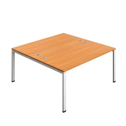 [SYN1680CPGPLBEWH2P] Synergy|2P Bench Desk|Cable Ports|Goal Post|1600X800|Beech-White