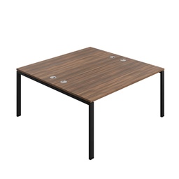 [SYN1680CPGPLDWBK2P] Synergy Bench With Cable Ports: 2 Person (Fsc) | Goal Post Leg | 1600 X 800 | Dark Walnut/Black