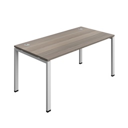 [SYN1680CPGPLGOSV1P] Synergy|1P Bench Desk|Cable Port|Goal Post|1600X800|Grey Oak-Silver