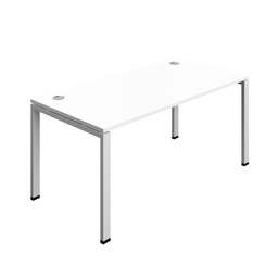 [SYN1680CPGPLWHSV1P] Synergy|1P Bench Desk|Cable Port|Goal Post|1600X800|White-Silver