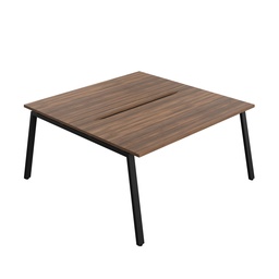 [SYN1680COAFRDWBK2P] Synergy Bench With Cut Out: 2 Person (Fsc) | A-Frame Leg | 1600 X 800 | Dark Walnut/Black