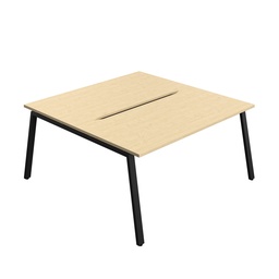 [SYN1680COAFRMABK2P] Synergy Bench With Cut Out: 2 Person (Fsc) | A-Frame Leg | 1600 X 800 | Maple/Black