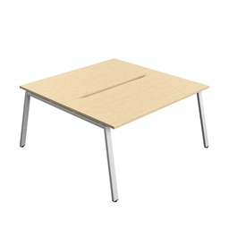 [SYN1680COAFRMASV2P] Synergy Bench With Cut Out: 2 Person (Fsc) | A-Frame Leg | 1600 X 800 | Maple/Silver