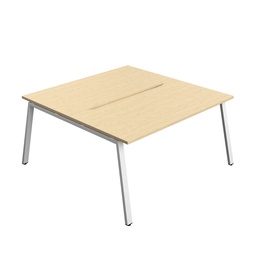 [SYN1680COAFRMAWH2P] Synergy Bench With Cut Out: 2 Person (Fsc) | A-Frame Leg | 1600 X 800 | Maple/White
