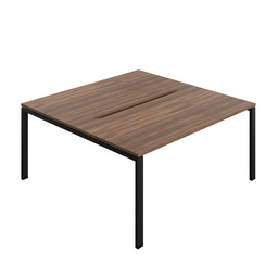 [SYN1680COGPLDWBK2P] Synergy Bench With Cut Out: 2 Person (Fsc) | Goal Post Leg | 1600 X 800 | Dark Walnut/Black