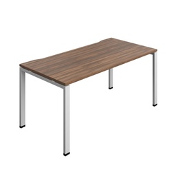 [SYN1680COGPLDWSV1P] Synergy Bench With Cut Out: 1 Person (Fsc) | Goal Post Leg | 1600 X 800 | Dark Walnut/Silver