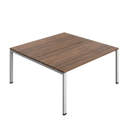 [SYN1680COGPLDWSV2P] Synergy Bench With Cut Out: 2 Person (Fsc) | Goal Post Leg | 1600 X 800 | Dark Walnut/Silver