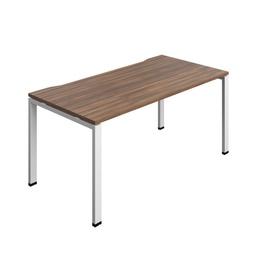 [SYN1680COGPLDWWH1P] Synergy Bench With Cut Out: 1 Person (Fsc) | Goal Post Leg | 1600 X 800 | Dark Walnut/White