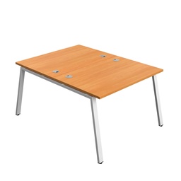 [SYN1280CPAFRUNWH2P] Synergy|1P Bench Desk|Cable Ports|A-Frame|1400X600|Nova Oak-Silver