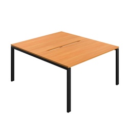 [SYN1480COGPLUNBK2P] Synergy|2P Bench Desk|Cut Out|Goal Post|1400X800|Unlimited-Black