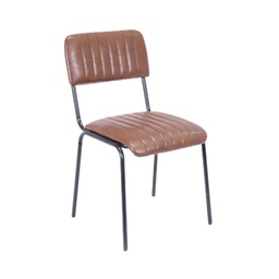 [CH0678BR] Tavern Side Chair | Brown Pu