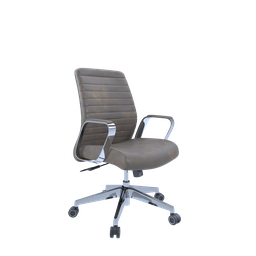 [CH4202BR] Dawn Mid Back Leather Executive Chair I Brown Pu