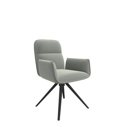 [OF0604GR] Faze Armchair I Black 4 Star Base I Grey Fabric
