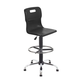 [T35-BK+AC1014] Titan Swivel Senior Chair | Fixed D-Kit | Black/Chrome