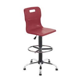 [T35-BU+AC1014] Titan Swivel Senior Chair | Fixed D-Kit | Burgundy/Chrome