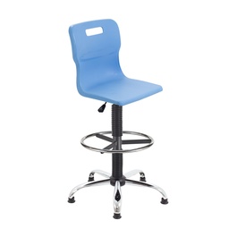 [T35-CB+AC1014] Titan Swivel Senior Chair | Fixed D-Kit | Sky Blue/Chrome