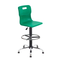 [T35-GN+AC1014] Titan Swivel Senior Chair | Fixed D-Kit | Green/Chrome