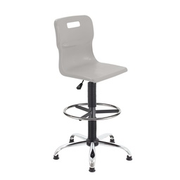 [T35-GR+AC1014] Titan Swivel Senior Chair | Fixed D-Kit | Grey/Chrome