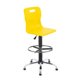 [T35-Y+AC1014] Titan Swivel Senior Chair | Fixed D-Kit | Yellow/Chrome
